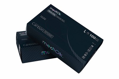 Перчатки нитриловые неопудр.смотр. MEDIOK L /10х100шт/ (10) черные (Black+) 19059