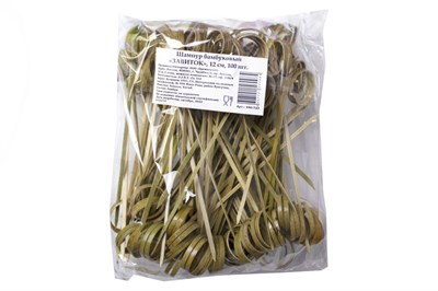 Пика "Завиток" 12см   бамбук зеленый /100шт/  LINGER (40уп) 19229