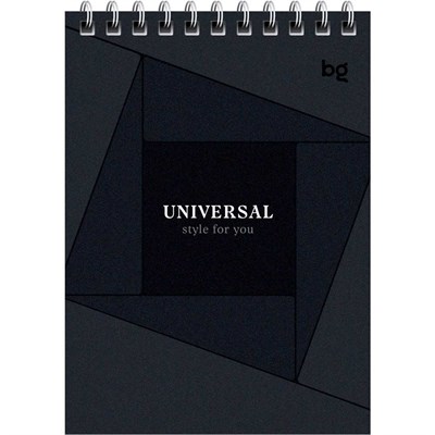 Блокнот  А6 BG 40л. спираль "Монохром" клетка, ассорти НФ-00024923