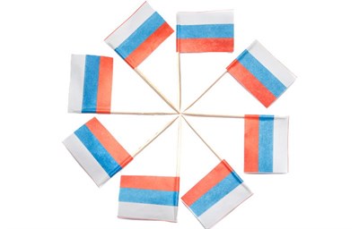 Пика Пласт Лидер "Флажок Россия" /120шт/ 7 см (35 уп) 5805