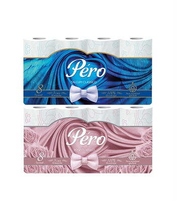 Туалетная бумага PERO(Перо) TALCUM  3-х сл. 16,3м (8рул) (12уп) НФ-00015224