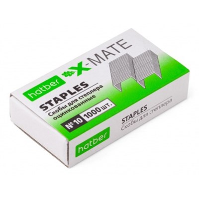 Скобы д/степлера №24/6  ХАТБЕР  X-Mate 1000шт оцинкованные, картон.бокс НФ-00024942