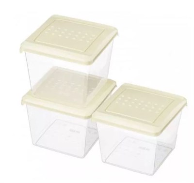 Набор контейнеров 3шт. 1л. Asti квадратных (светло-бежевый) НФ-00025400