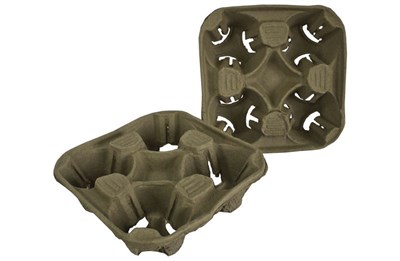 Держатель для 4-х стаканов  Натуральный (130шт) 11329