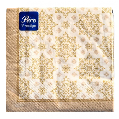 Салфетки 33х33 3-слойн.PERO Prestige(Перо) 20л/12уп Арабеска НФ-00014568