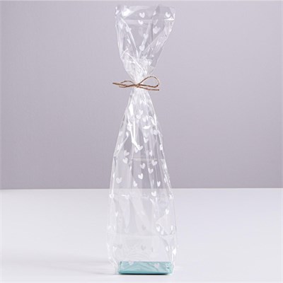 Пакет 6*8*30см. КРАТНО 12 с жестким дном, Сердечки НФ-00020460