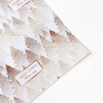 Упаковочная бумага глянцевая двусторонняя «Чудесного Нового года», 70×100 см НФ-00025251