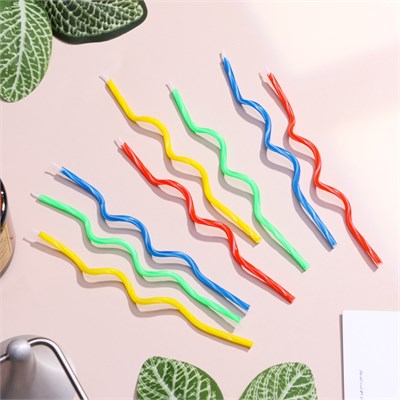 Свечи для торта, набор 8 шт., витые, 17 см НФ-00025243