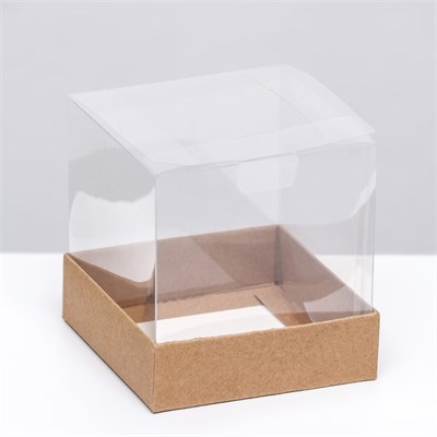 Коробка для пирожных, крафт, 10×10×10 см НФ-00025625