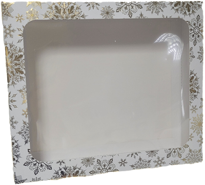 Коробка подарочная новогодняя складная «Снежинки», 23.5 х 20.5 х 5.5 см, Новый год НФ-00020950