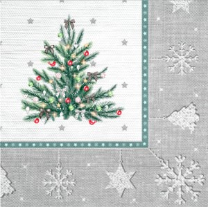 НГ Салфетки 33х33, 20 шт,3 сл. (12 уп)  НОВОГОДНИЙ ГОБЕЛЕН С ЕЛОЧКОЙ НФ-00025799