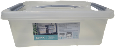 Контейнер 6л. Клик с защелками прозрачный НФ-00025830
