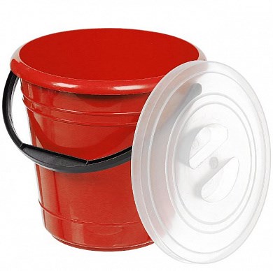 Ведро с крышкой 8л. Элластик красный НФ-00025838