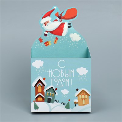 Коробка новогодняя для мини-букетов «С Новым годом», 12×17×10 см НФ-00025881
