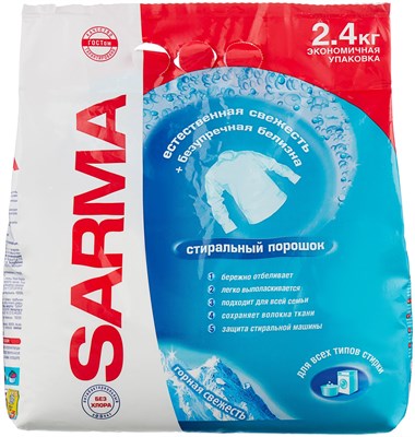 Стиральный порошок Сарма Горная свежесть Универсал 2,4 кг 1/6 НФ-00025971