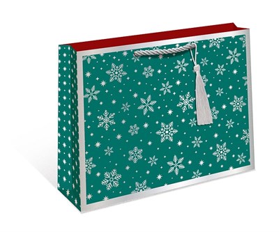 Бум пакеты 23х18х10 Снежинки зеленый  0557.202 НГ НФ-00026065