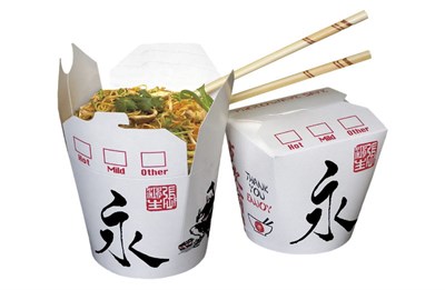 Короб бумажный China Pack (чина пак) /d1-85x105,d2-90,h-97/ Китай БЕЛЫЙ С РИСУНКОМ 450мл (500шт) 5818