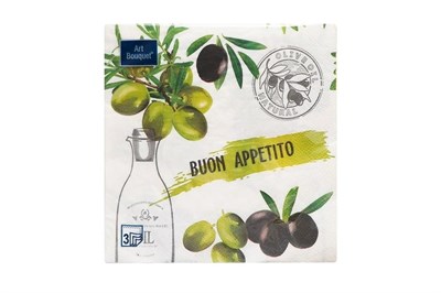 Салфетки 33х33 3 - слойн. Art Bouquet 20 шт (12 уп) Buon appetito (Приятного аппетита)  21508
