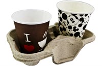 Держатель для 2-х стаканов 193х108х42 Натуральный (150шт) 11328