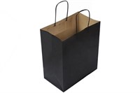 Пакет крафт с крученой ручкой б/п 260х150х350 Черный 70гр (250шт) Тек-Пак 18480