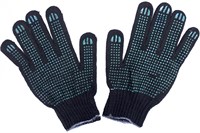 Перчатки ХБ 4-ти нит. с ПВХ точка 10 класс черные (500пар) ЛТ 19555