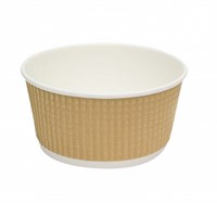 Контейнер бумажный Комплимент крафт гофрированный 380 мл (d=110/h=60) 25/500 НФ-00017083