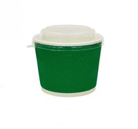 Контейнер бумажный Комплимент зеленый гофрированный 380 мл (d=110/h=60) 25/500 НФ-00017524