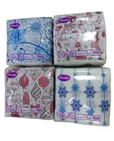 Салфетка бумажная Plushe Classic DECOR, 1 слой, 100 лист,15 в уп Звёздочки ЮГ НФ-00017590