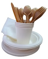 Набор одноразовой посуды для пикника БИО на 4 персоны  (1/30)  арт.012  АРЧ НФ-00019483