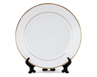 Тарелка  д 230 с каемочкой БЕЛАЯ золото  36уп*6шт (216шт) 24555