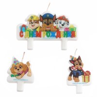 Свеча в торт набор, Щенячий патруль, 3 шт. НФ-00025150