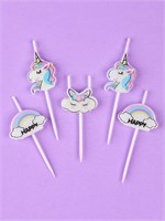 Свеча для торта «Единороги и облака», 5 шт., белые НФ-00025161