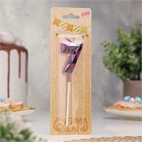 Свеча для торта «Алмаз», цифра 7, фиолетовый металлик НФ-00025169