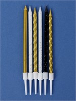 Свечи в торт «Праздничное волшебство», 6 шт., белый, черный, золотой НФ-00025183