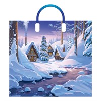 Пакет ПЭ с пластмассовыми ручками 38х34+3см (90) (Зимняя деревня) Артпласт (х10/150) ВИЛСОН НГ НФ-00025379