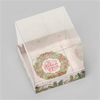 Коробка для кондитерских изделий, новогодняя упаковка «С Новым годом», 10×10×10 см НФ-00025597