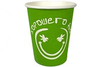 Бум стакан ГринПак 0,250л диам 80мм ГН Хорошего дня зеленый  /20уп * 50шт/ (1000шт) НФ-00026933