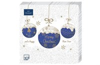 НГ Салфетки 33х33, 20 шт,3 сл. БОГЕТ (12 уп) НГ ТРИ СИНИХ ШАРА 17057