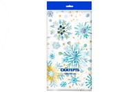 НГ Скатерти 120х180  (50шт)  ИНТЕРПАК  Снежинки 20369