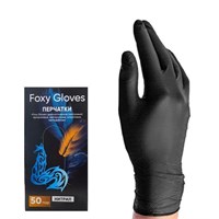 Перчатки Foxy Gloves черные  нитриловые XL 1/ 50 пар 1/10 в кор ДД НДС НФ-00023255