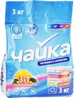 Стиральный порошок "ЧАЙКА" автомат 3кг 3в1 с КОНДИЦИОНЕРОМ ЛИМОН 1/5 в кор  НФ-00015162