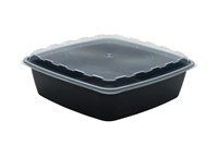 Контейнер.квадратный.1,5л с крышкой черный ПП ВЗЛП 100 шт/кор 21710