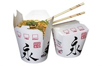 Короб бумажный China Pack (чина пак) /d1-70x83,d2-83,h-100/ Китай БЕЛЫЙ с рисунком 750мл (50/500шт) 5324