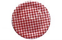 Бум тарелка Папирус д.230мм Клетка красная (500шт) 17368