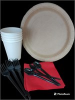 Набор бумажной одноразовой посуды КОФЕЙНЫЙ БУМАЖ на 5 персон (1/50) арт.010 АРЧ НФ-00015437