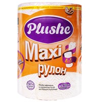 Полотенце бумажное Plushe Maхi (плюше макси) 1 рулон, 2-х слойные 40м, белый, 1/18 в кор ЮГ НФ-00015656