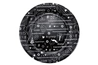 Бум тарелка Папирус д.230мм Хэштег черный-белый /10уп * 50шт/ (500шт) 20515