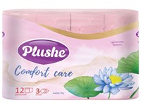 Туалетная бумага PLUSHE(ПЛЮШЕ) Comfort Сare 3-х сл. 16м (12рул) Розовая (12уп) ЮГ  НФ-00016766
