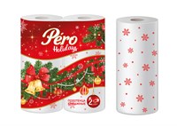 Полотенца бумажные Pero Holidays Новый Год  2сл 2рул,12в упаковке  НФ-00017371