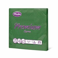 Салфетка бумажная 33*33 Плюше 2 слоя 25 листов Зеленый 1/30 ЮГ НФ-00018064